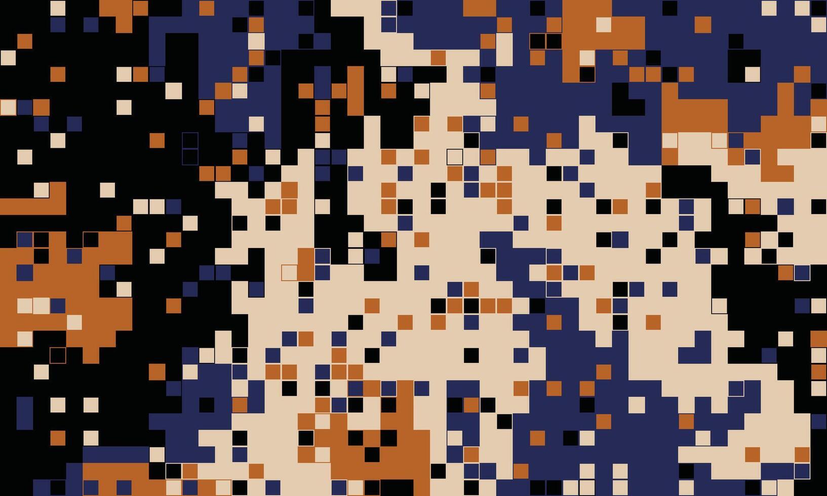 Abstract pixelated pattern in muted earth tones and navy. Ideal for website backgrounds, digital art, tech designs, and modern textiles. vector