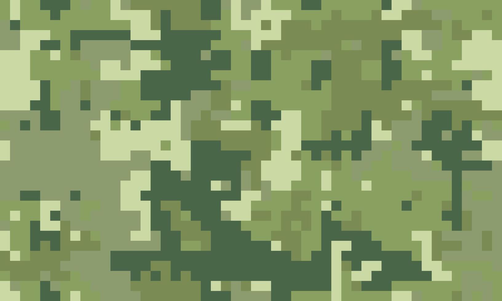 Abstract digital camouflage pattern. Versatile pixelated texture in muted greens and beige tones. Ideal for backgrounds, textiles, militarythemed designs, and gaming assets. vector