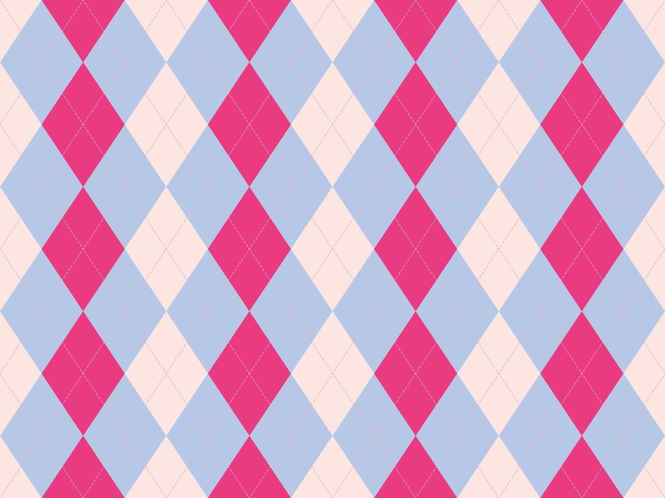 Charming pastel pink, light blue, and fuchsia argyle pattern. Perfect for backgrounds, textiles, or branding projects needing a touch of elegance and whimsy. vector