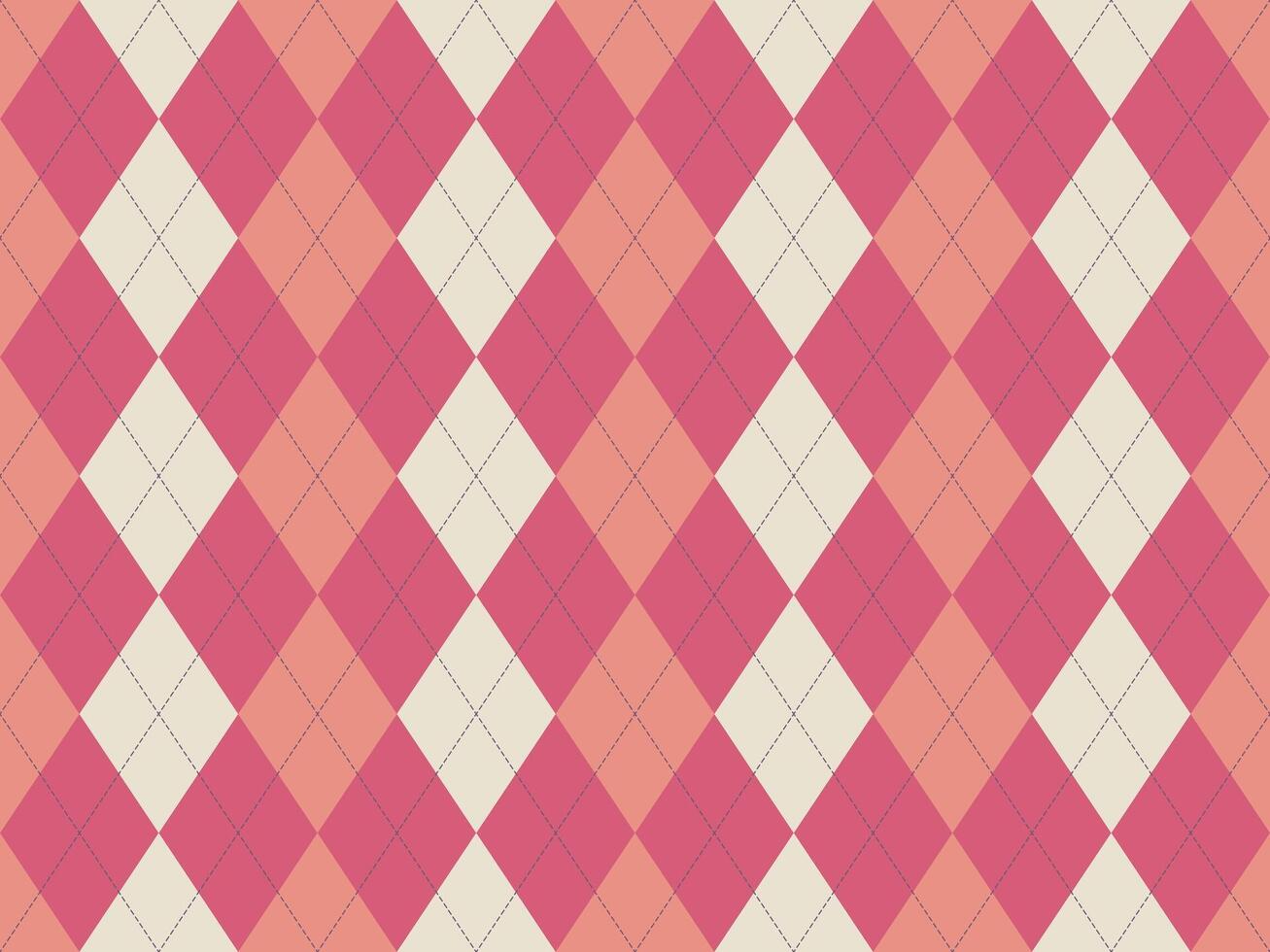Elegant argyle pattern in soft pink and peach hues. A timeless geometric design perfect for backgrounds, textiles, and branding. Subtle texture adds visual interest. vector