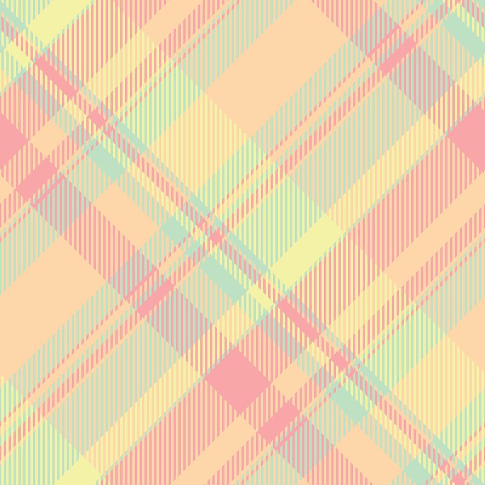 Vertical seamless plaid tartan, hunter texture background check. Sixties textile fabric pattern in orange and light colors. vector