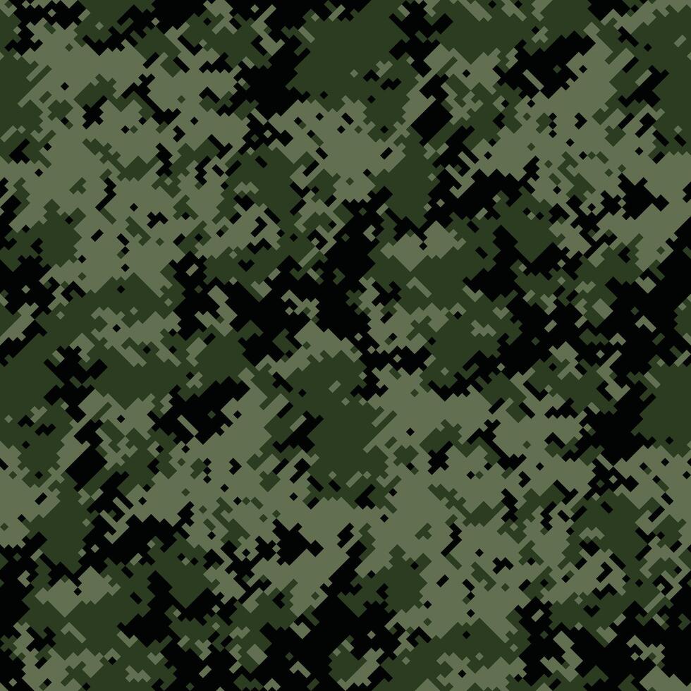 Abstract digital camouflage pattern. Perfect for backgrounds, textiles, or militarythemed designs. The pixelated texture creates a sense of concealment and mystery. vector