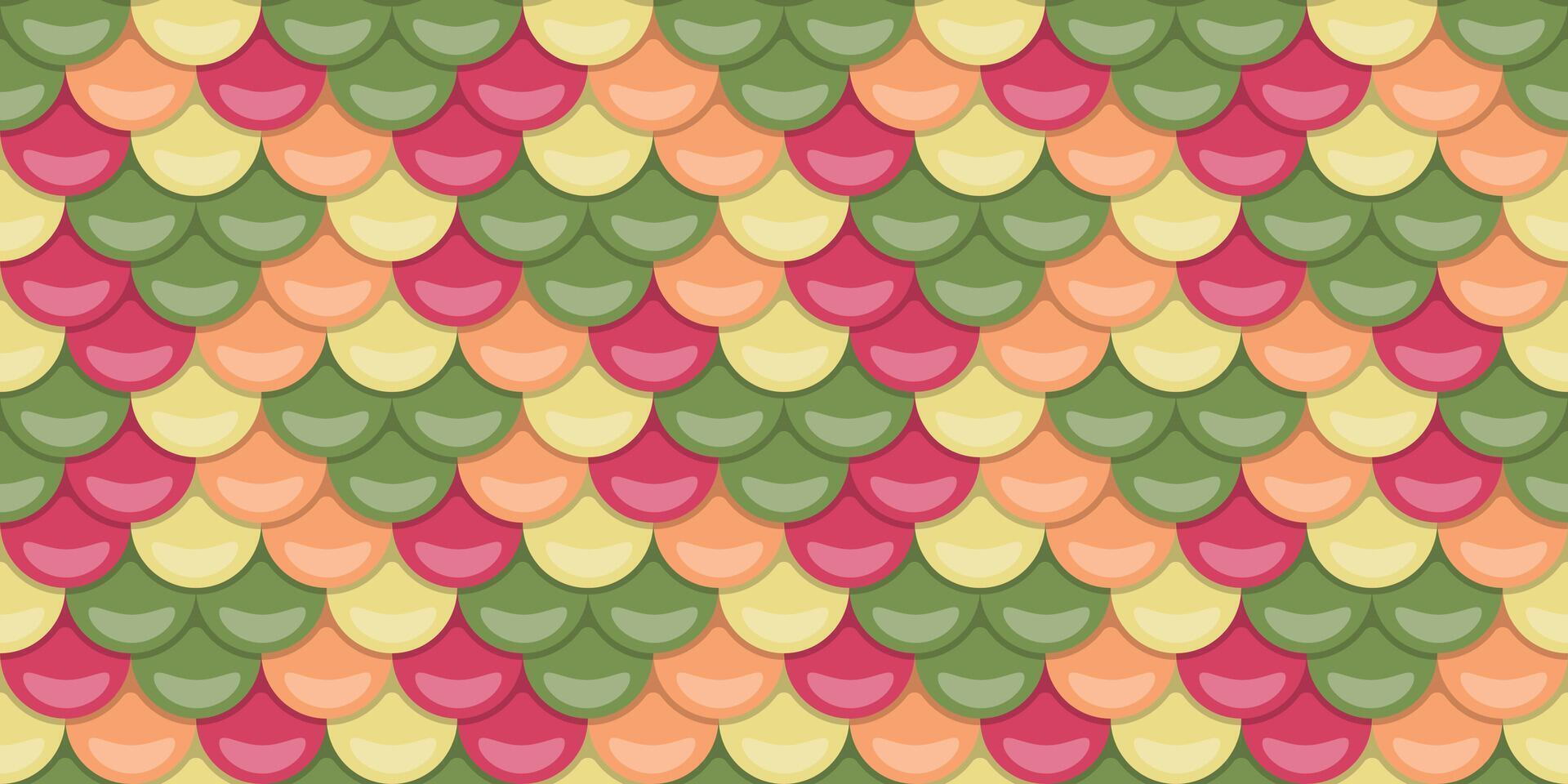 Vibrant pastel fish scale pattern. Perfect for backgrounds, textiles, or playful designs. This seamless design evokes summer, nature, and a whimsical, dreamy aesthetic. vector