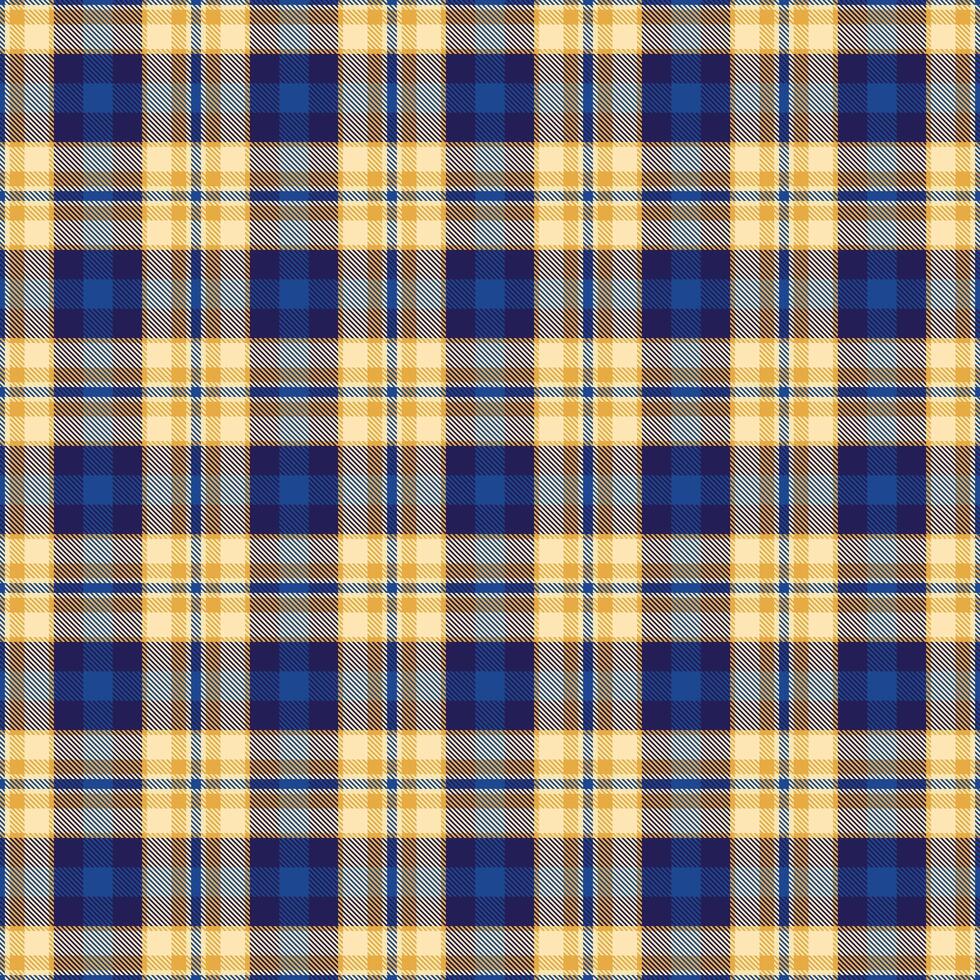 Dress textile background texture, art fabric tartan plaid. Mid check pattern seamless in moccasin and indigo colors. vector