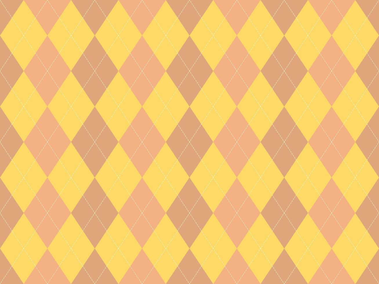 Vibrant argyle pattern in warm, pastel hues. Perfect for backgrounds, textiles, or playful designs. The interlocking diamonds create a cheerful, classic aesthetic suitable for various projects. vector
