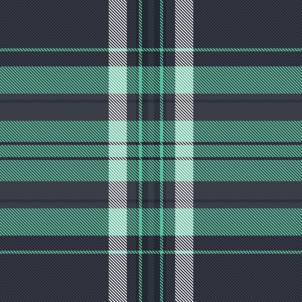 Repetition tartan check texture, gentle seamless background textile. Table cloth fabric pattern plaid in dark and teal colors. vector