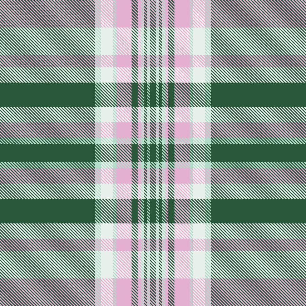 Elegant pastel plaid pattern in soft pink, mint green, and gray. Perfect for textile design, fashion, websites, and branding. vector