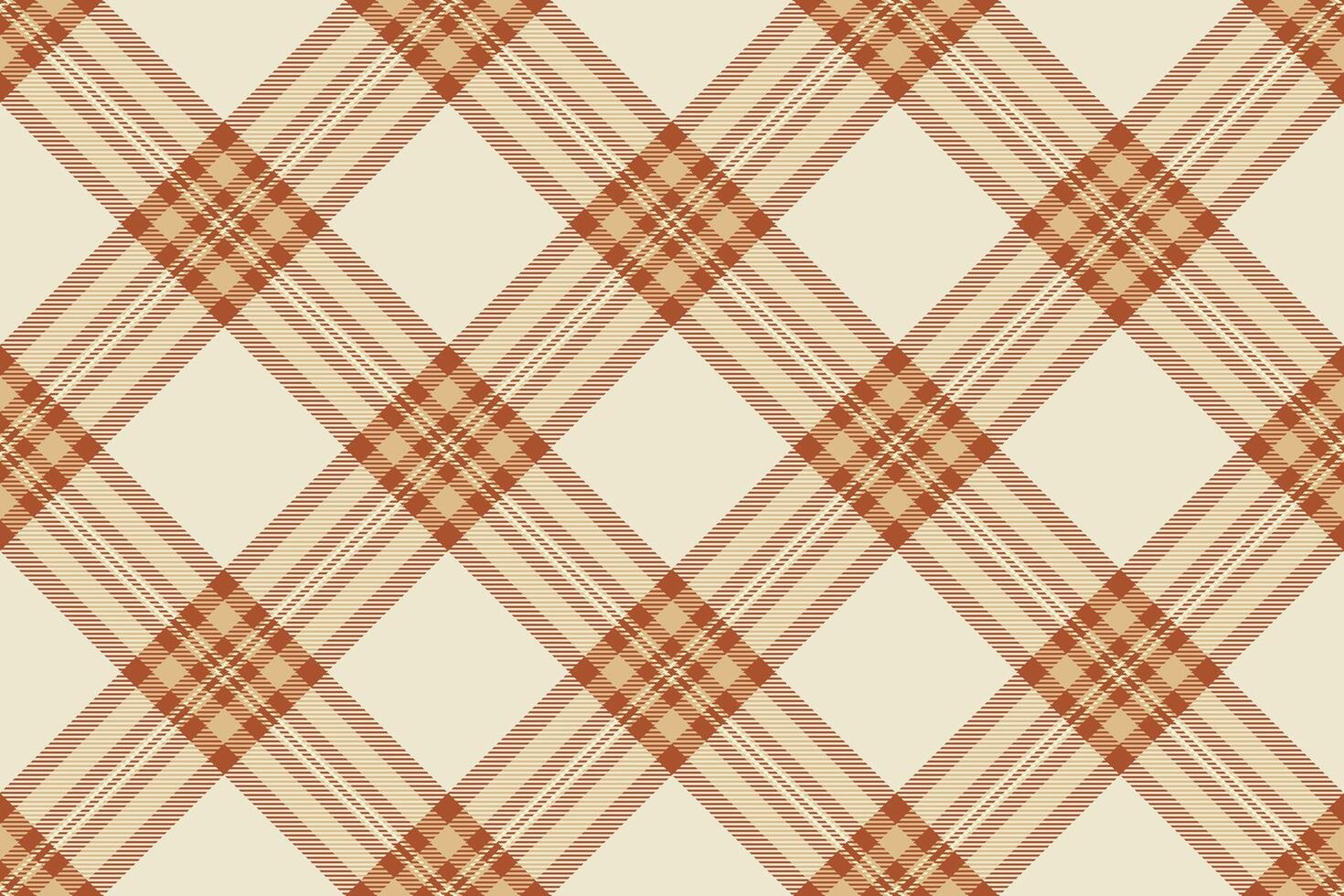 Elegant cream and rust diagonal plaid pattern. Perfect for textile design, apparel, home decor, or website backgrounds. vector