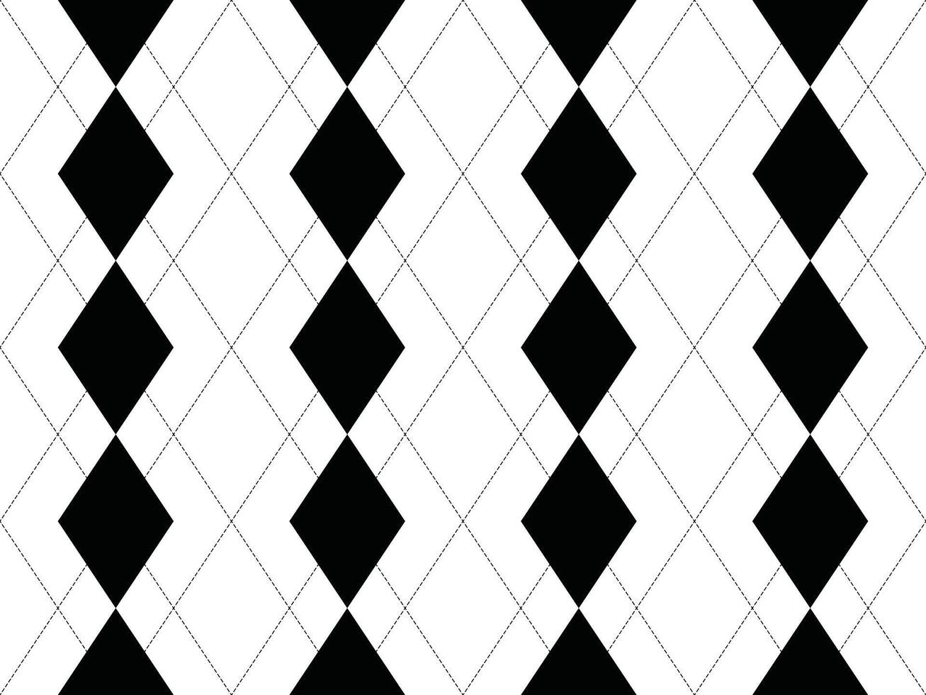 Stylish black and white diamond pattern. Geometric design ideal for backgrounds, textiles, or website design. Clean, modern aesthetic evokes elegance and sophistication. vector