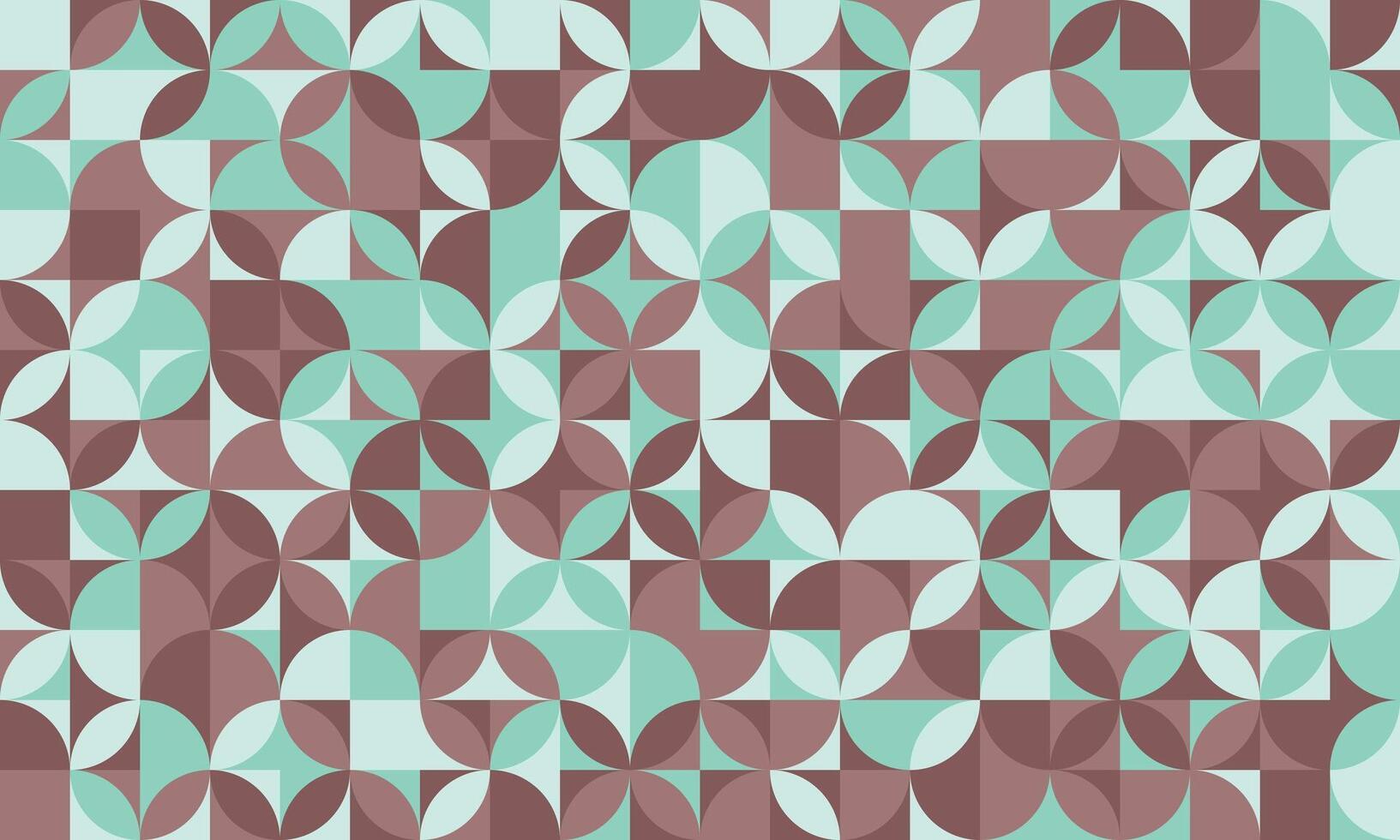 Abstract geometric seamless pattern. Stylish midcentury modern design in muted teal and brown. Ideal for textile prints, website backgrounds, or decorative projects. vector