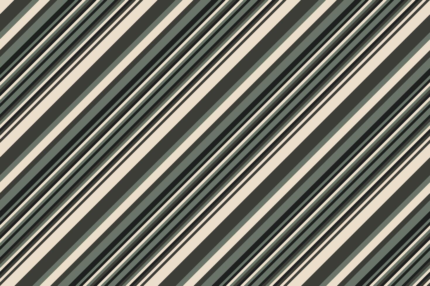 Elegant diagonal stripes in muted greens, beige, and blacks create a sophisticated, seamless pattern. vector