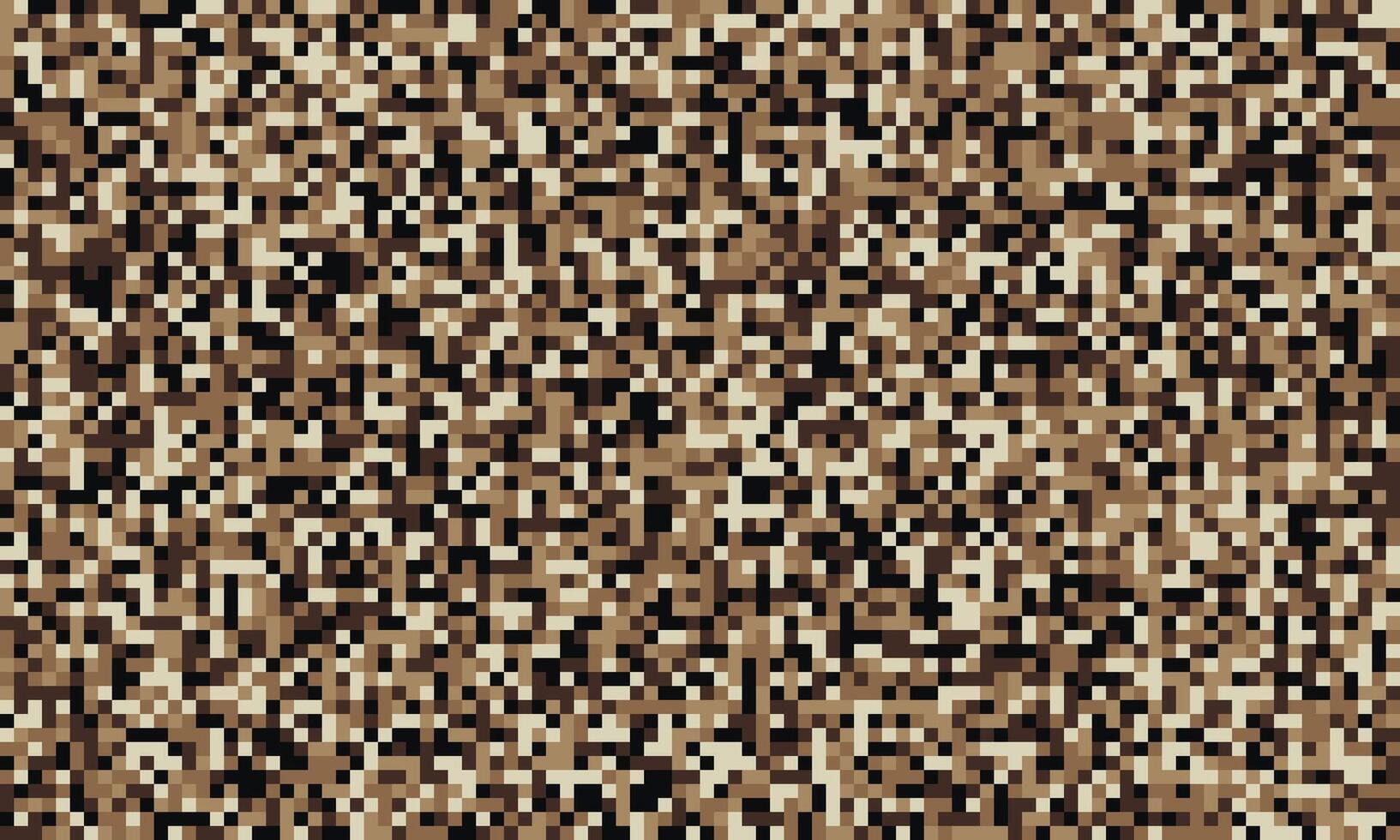 Abstract pixelated camouflage pattern in earth tones. Ideal for backgrounds, textures, or design elements needing a subtle yet impactful visual. Evokes a sense of concealment and mystery. vector