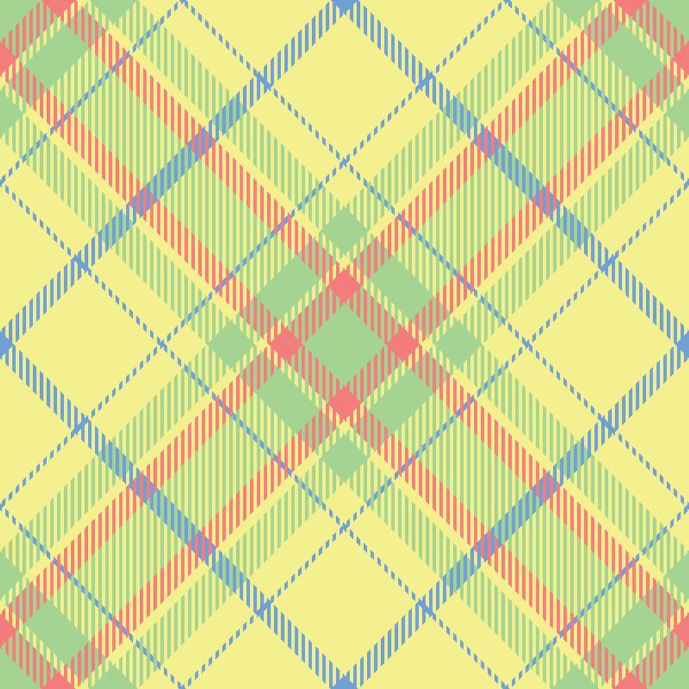 Pastel plaid pattern in cheerful spring colors. Perfect for textile design, website backgrounds, or crafting projects. The soft, intersecting lines create a sense of harmony and subtle elegance. vector
