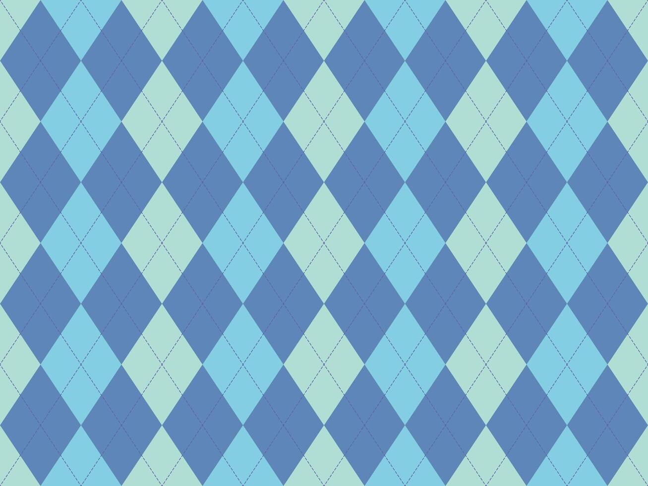 Elegant argyle pattern in soft blue and mint green hues. Perfect for backgrounds, textiles, or branding projects needing a sophisticated, yet playful feel. vector