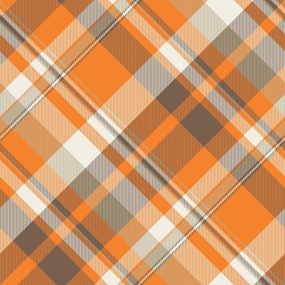 Vibrant orange, gray, and white diagonal plaid pattern. Perfect for textile designs, fallthemed projects, or adding a touch of autumnal style to any design. vector