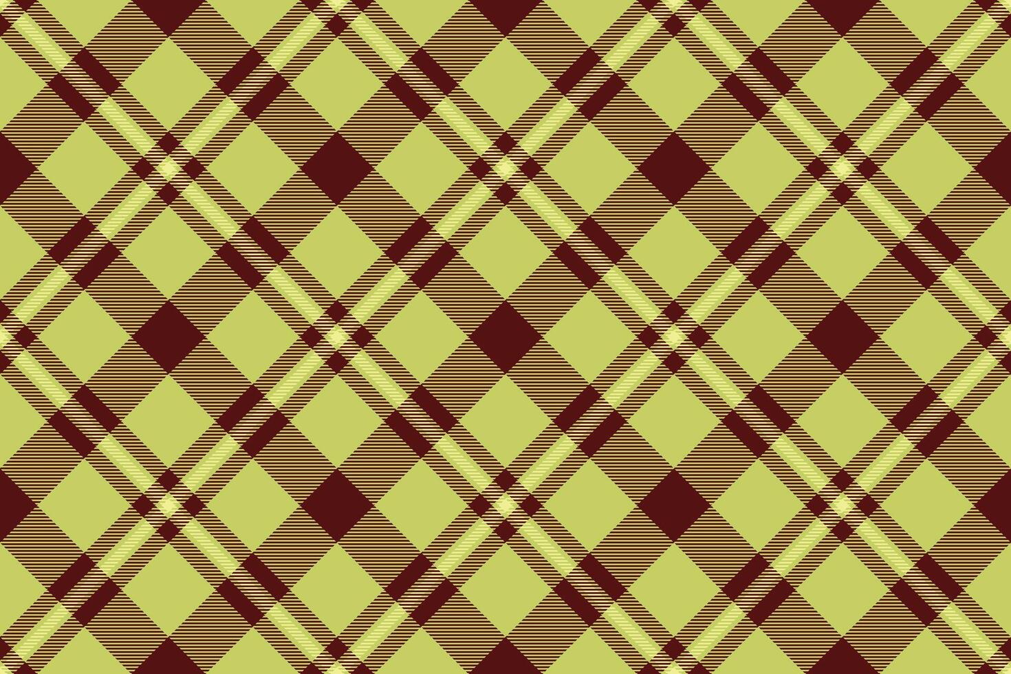 Elegant olive green and burgundy diagonal plaid pattern. Perfect for textile design, backgrounds, or wrapping paper. Subtle texture adds visual interest. vector