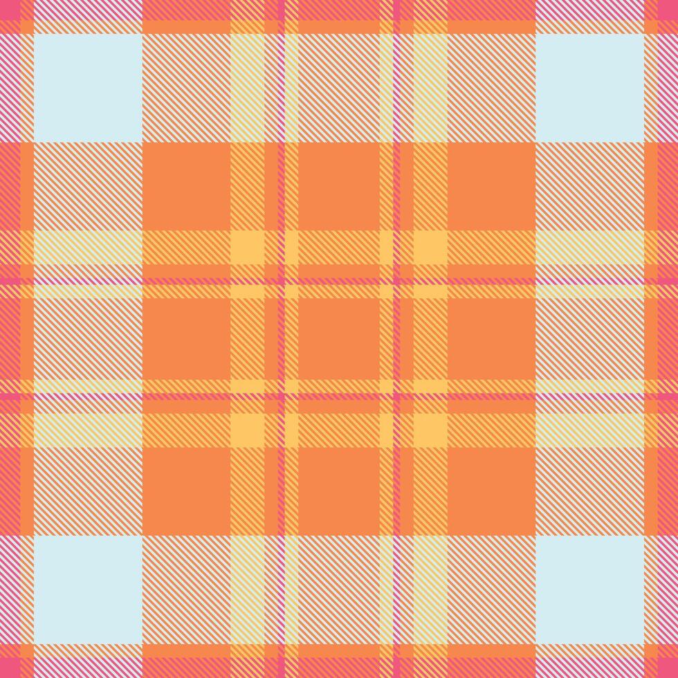 Vibrant orange and pastel plaid pattern. Perfect for textile design, fashion, websites, and branding. This cheerful, modern textile texture evokes feelings of warmth and optimism. vector
