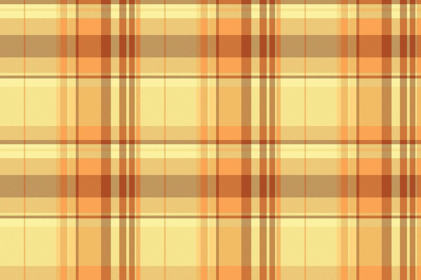 Back check textile, kid texture seamless plaid. Fancy fabric background tartan pattern in orange and yellow colors. vector