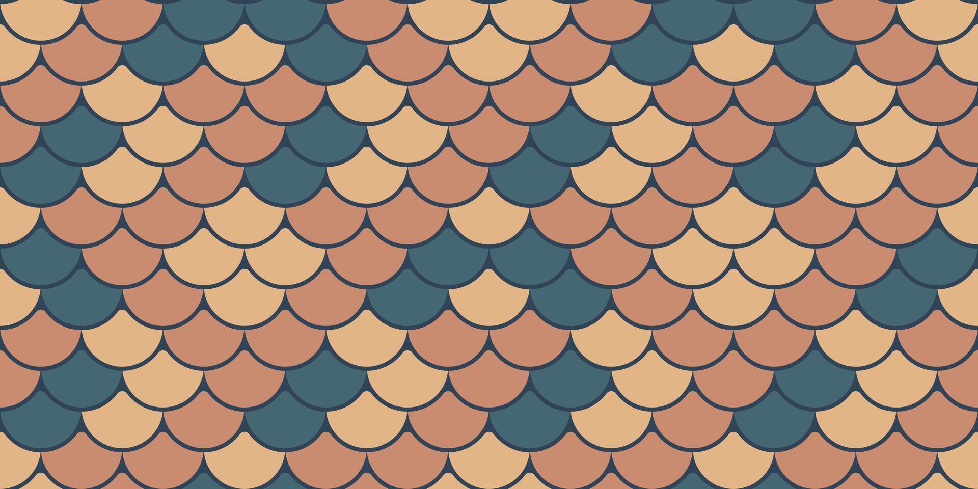 Abstract seamless pattern featuring a captivating scales design in earthy tones. Ideal for textile prints, website backgrounds, or decorative elements. vector