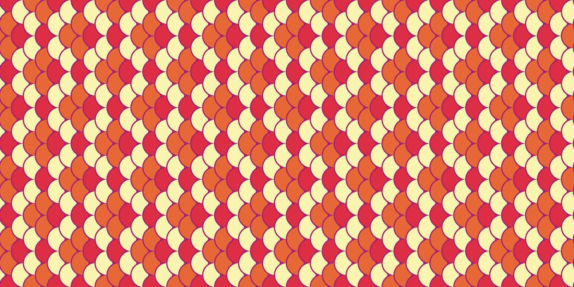 Vibrant geometric pattern featuring interlocking, scalelike shapes in warm orange and cream tones. Perfect for textile design, website backgrounds, or any project needing a bold, textured aesthetic. vector