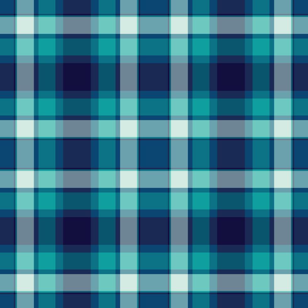 Towel plaid pattern texture, robe fabric textile . Halloween seamless background tartan check in cyan and blue colors. vector