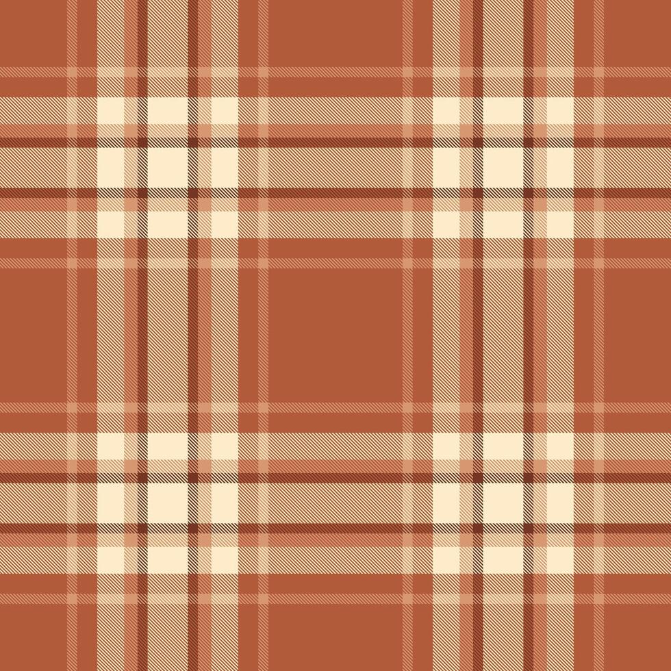 Elegant terracotta and cream plaid pattern. Perfect for fallautumn designs, textiles, website backgrounds, or packaging. This subtle yet stylish check evokes warmth and comfort. vector