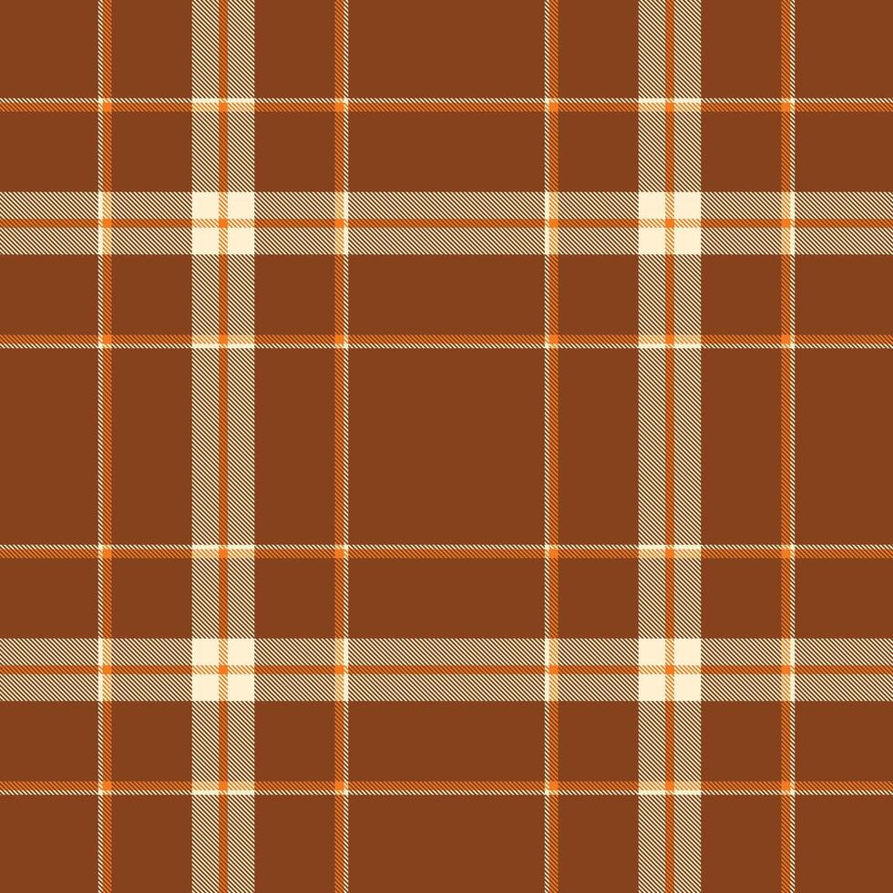Infinity pattern check background, style textile plaid. Lined seamless fabric texture tartan in orange and blanched almond colors. vector