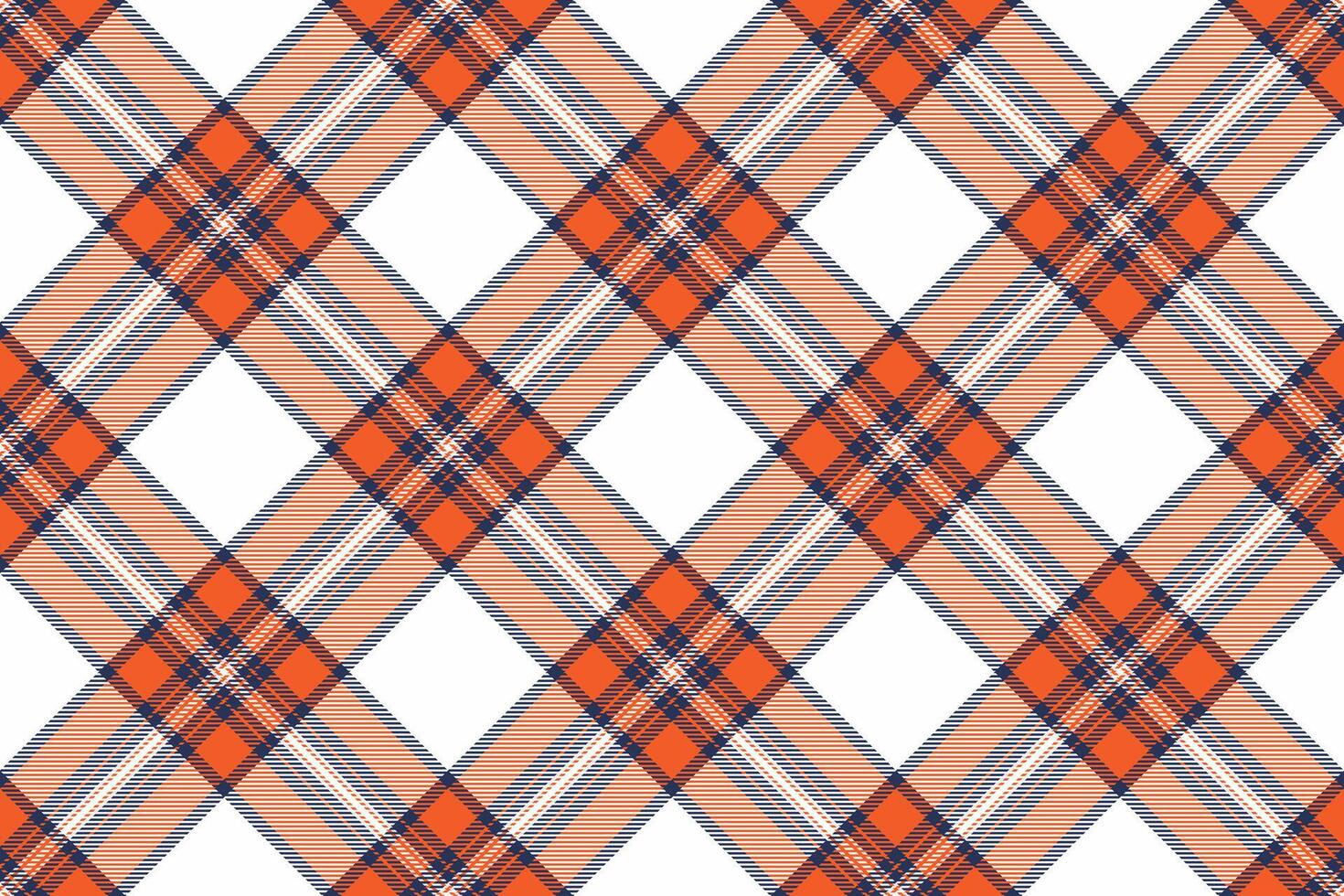 Vibrant diagonal plaid pattern in peach, orange, and white. Perfect for textile design, fashion, home decor, or website backgrounds. This cheerful, modern design evokes feelings of warmth and style. vector