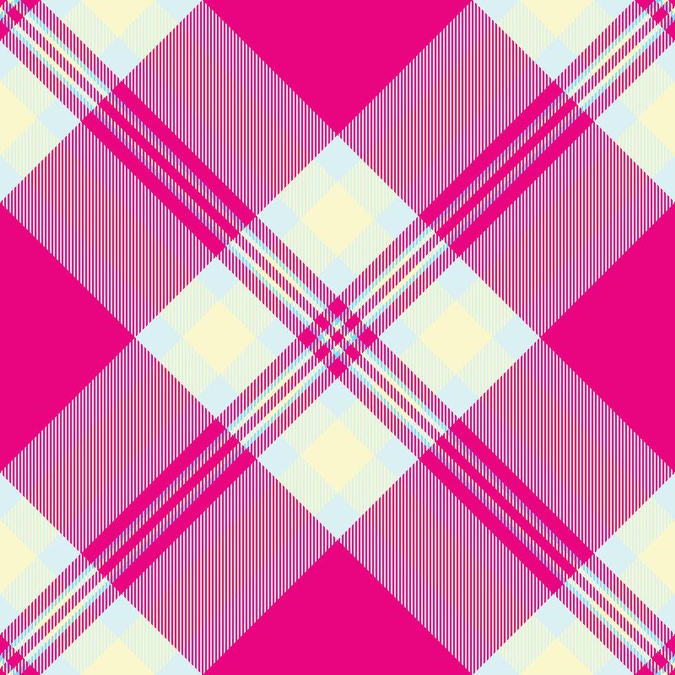 Vibrant pink and pastel plaid pattern. Perfect for textile design, fashion, website backgrounds, or scrapbooking. This cheerful, seamless design evokes feelings of joy and springtime. vector