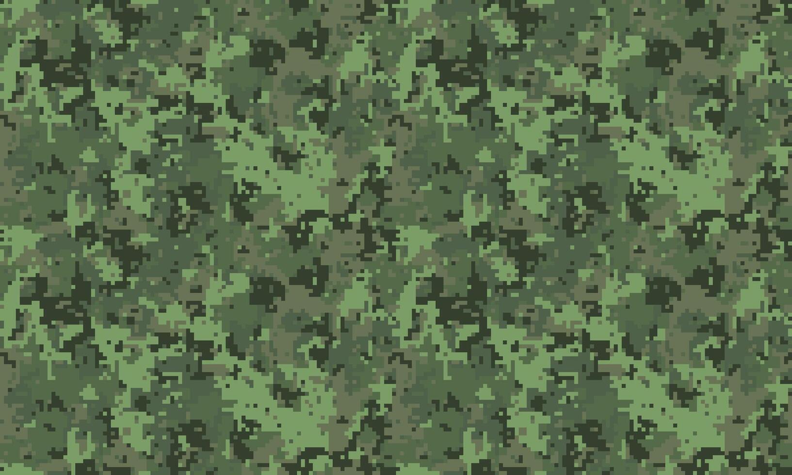 Seamless digital camouflage pattern. Perfect for military, hunting, or gaming backgrounds. Subtle yet effective blend of greens and browns creates a realistic, textured effect. vector