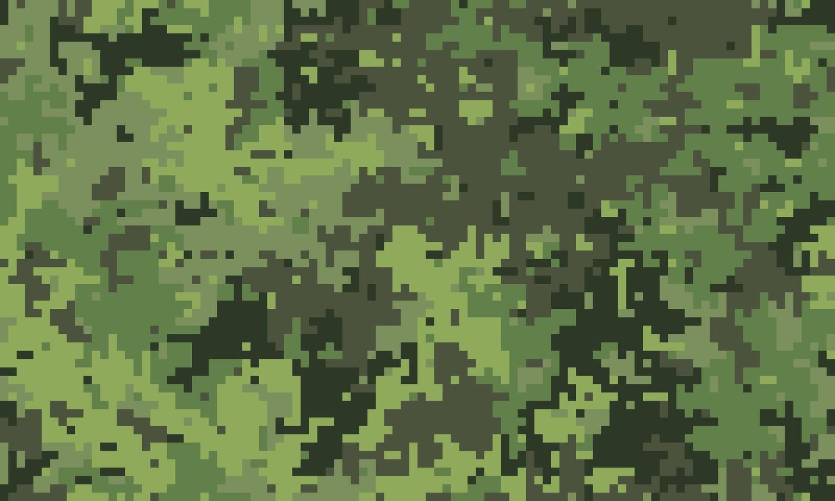 Abstract digital camouflage pattern. Versatile green and brown pixelated texture ideal for backgrounds, textiles, militarythemed designs, or gaming assets. vector