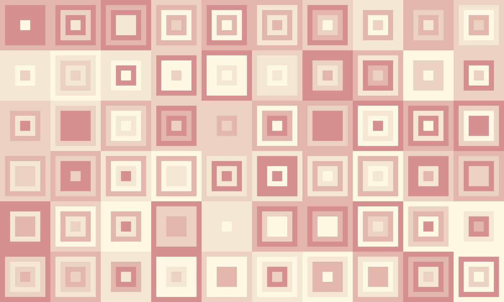 Abstract geometric background featuring a repeating pattern of nested squares in muted pink and beige tones. Perfect for website banners, presentations, or as a subtle texture. vector