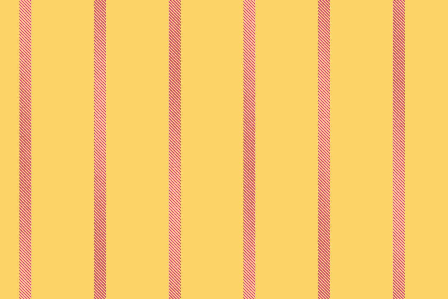 Slim stripe background lines, colourful pattern seamless vertical. Rustom texture fabric textile in amber and pink colors. vector