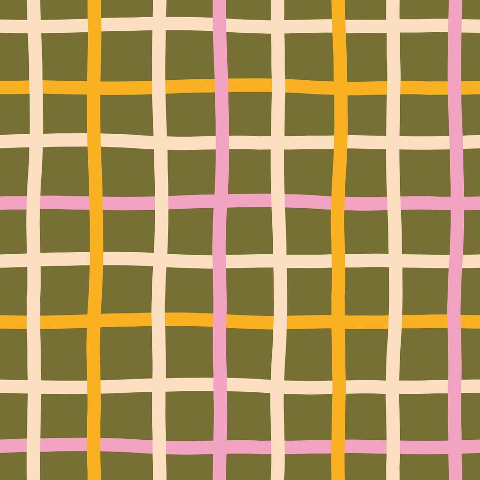 Curvy Line Plaid Seamless Pattern vector