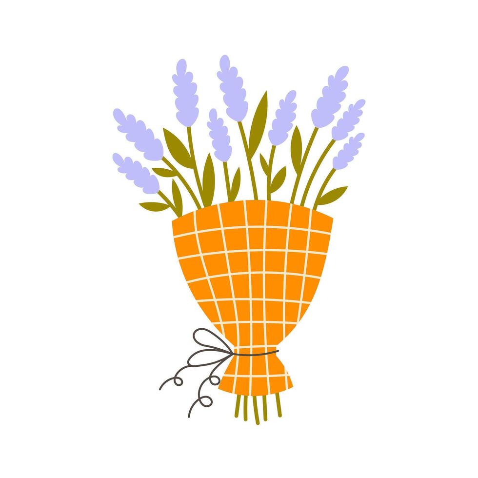 Lavender Bouquet Flat illustration vector