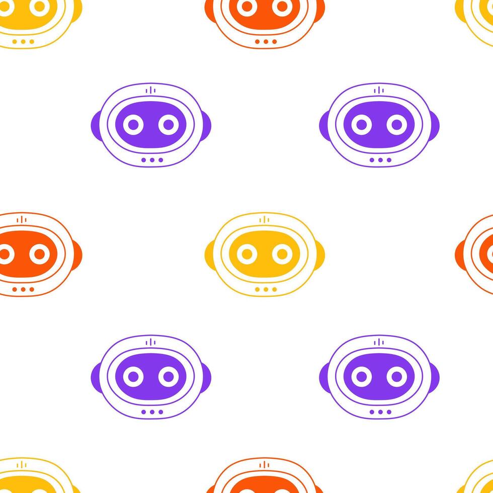 Multicolored Robot Seamless Pattern vector