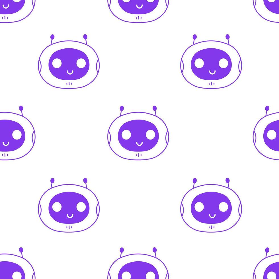 Futuristic Robot Face Seamless Pattern vector