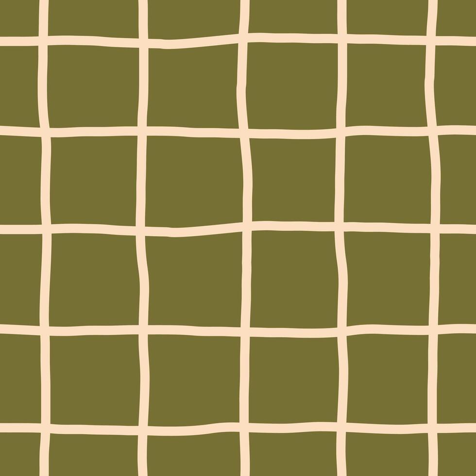 Olive Grid Seamless Pattern vector