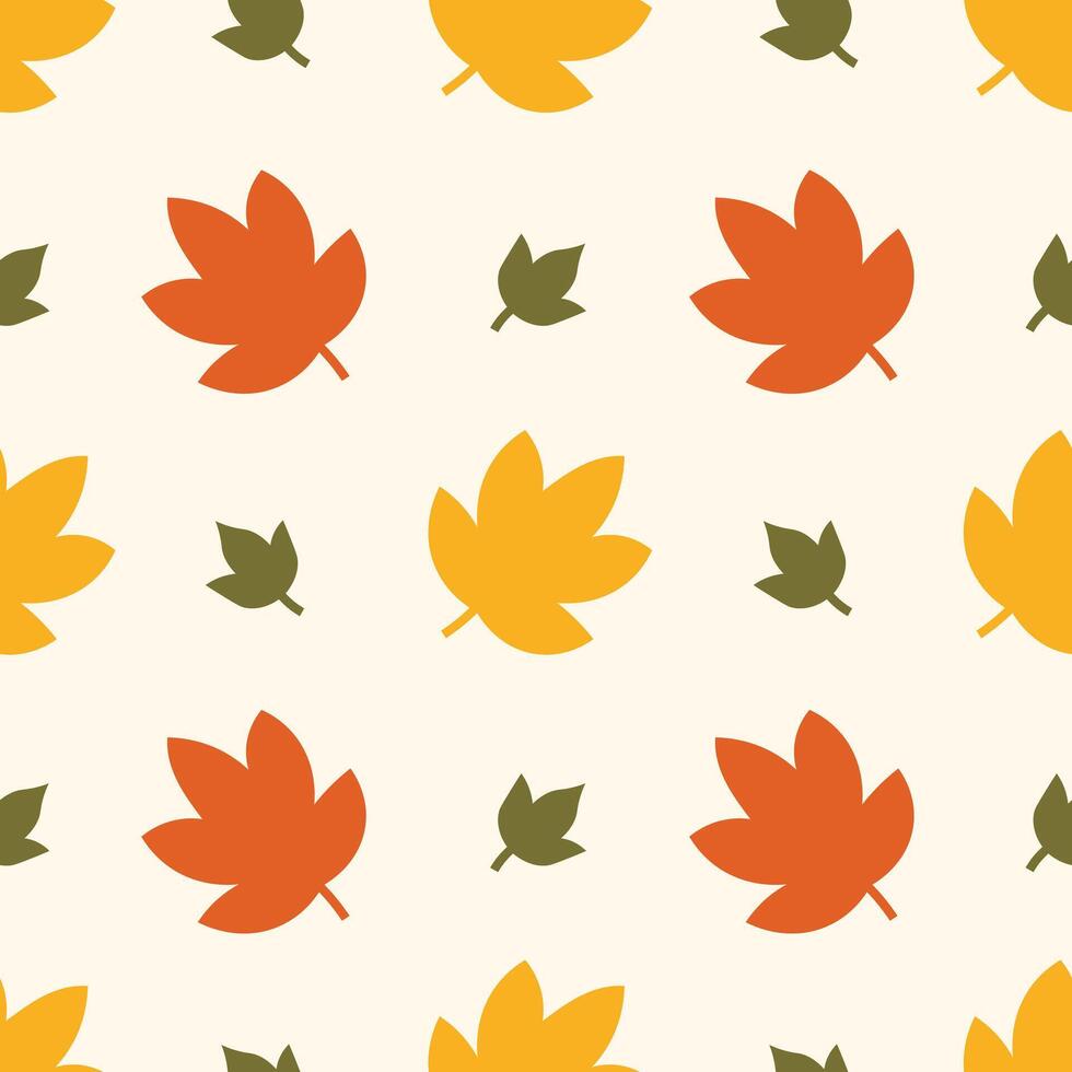 Falling Autumn Leaves Seamless Pattern vector