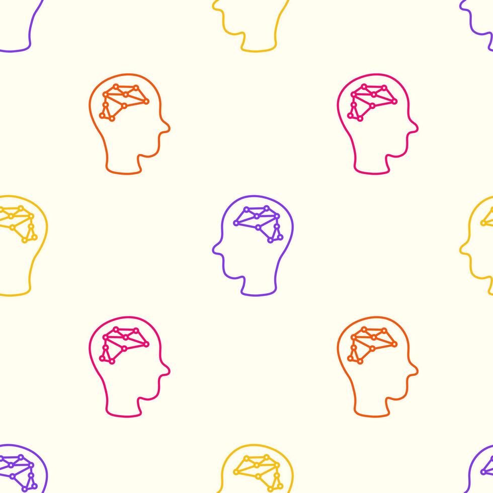Human Head with Circuit Board Seamless Pattern vector