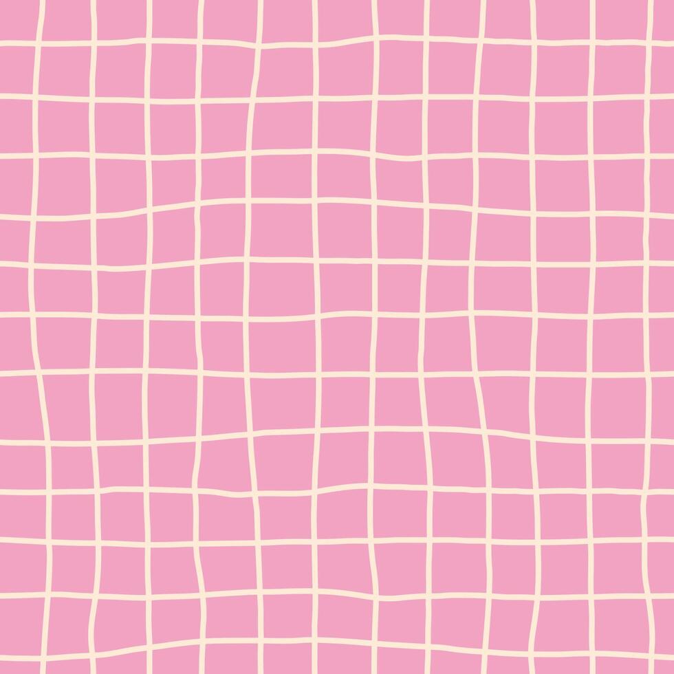 Pink Curvy Grid Seamless Pattern vector