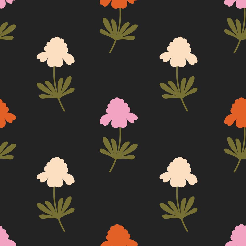 Multicolored Peonies Seamless Pattern vector