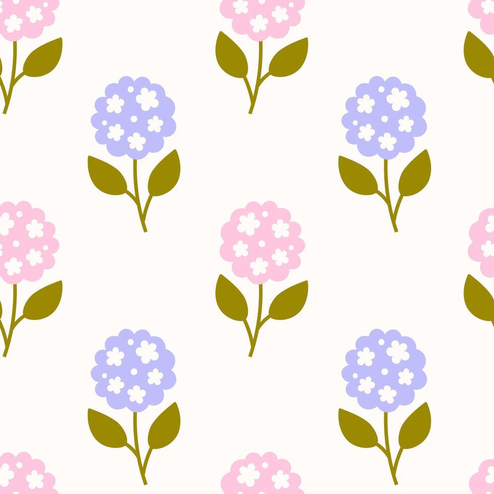 Hydrangea Hand drawn Seamless Pattern vector