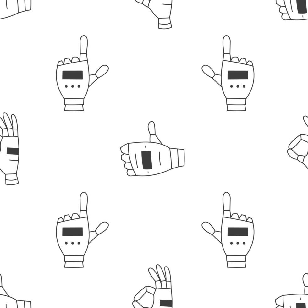 Robot Hand Gestures Seamless Pattern vector