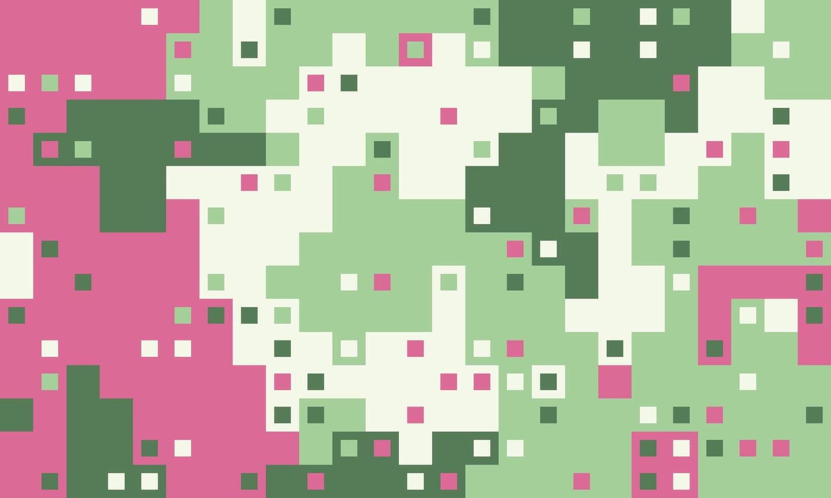 Abstract pixel art background. Pastel green, pink white squares create a dynamic, modern texture. Ideal for websites, presentations, or as a vibrant design element. vector