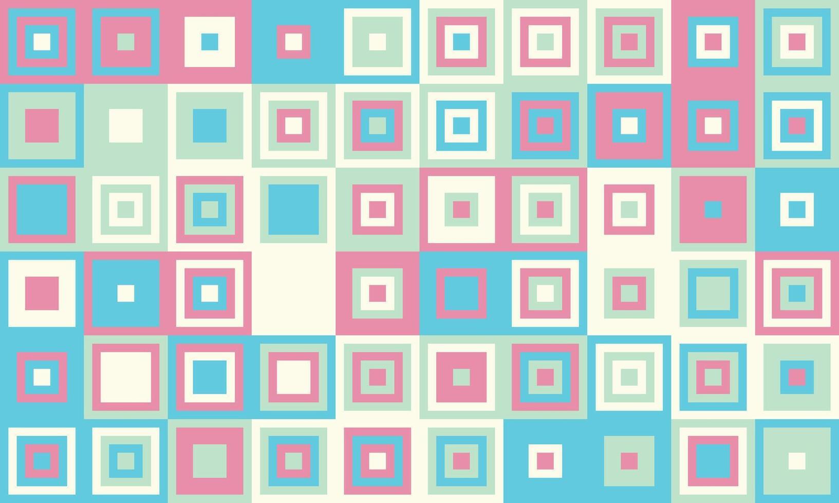 Vibrant pastel square pattern. Perfect for backgrounds, website design, or playful branding. A cheerful, geometric design with a retro feel, conveying order and creativity. vector