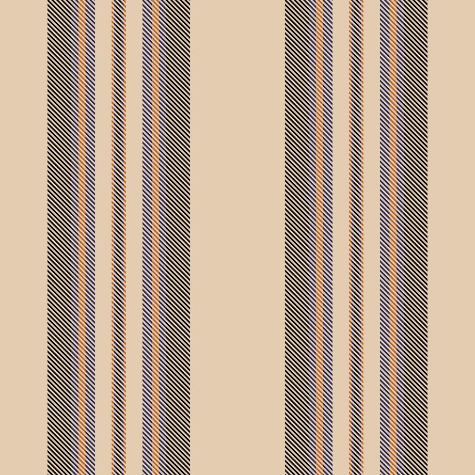 Elegant vertical striped pattern in muted beige, orange, and navy tones. Perfect for textile design, wallpaper, or website backgrounds. vector
