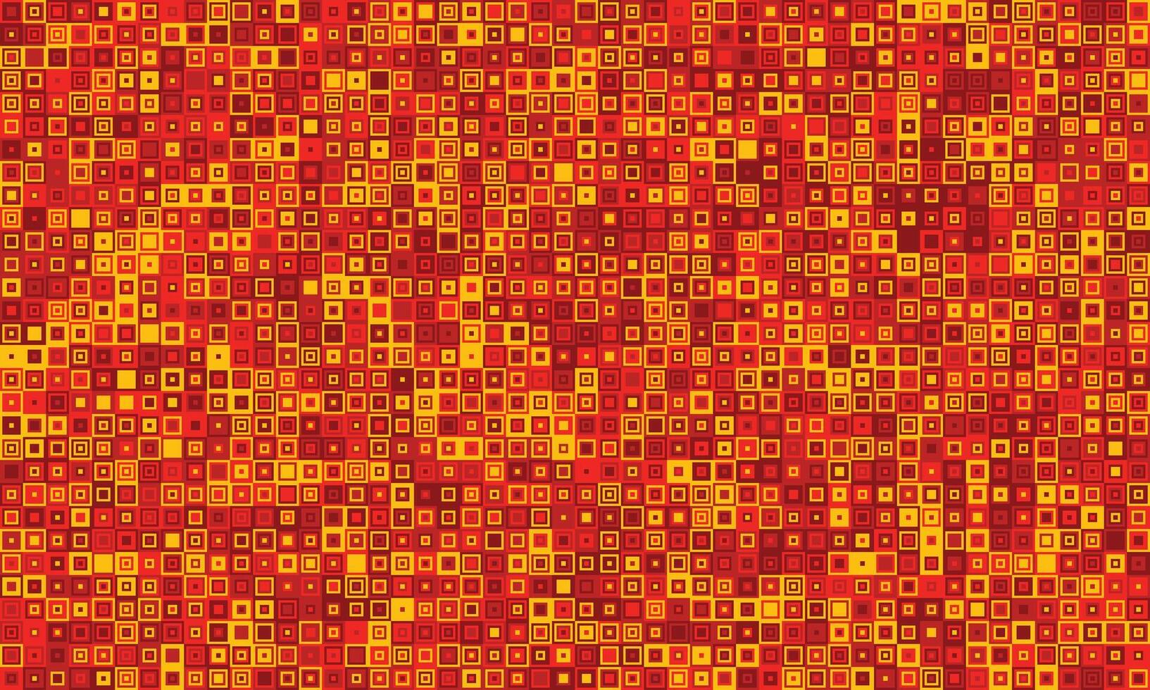 Intense, fiery abstract background. Vibrant mosaic of squares in red and orange hues creates a dynamic, energetic visual. vector