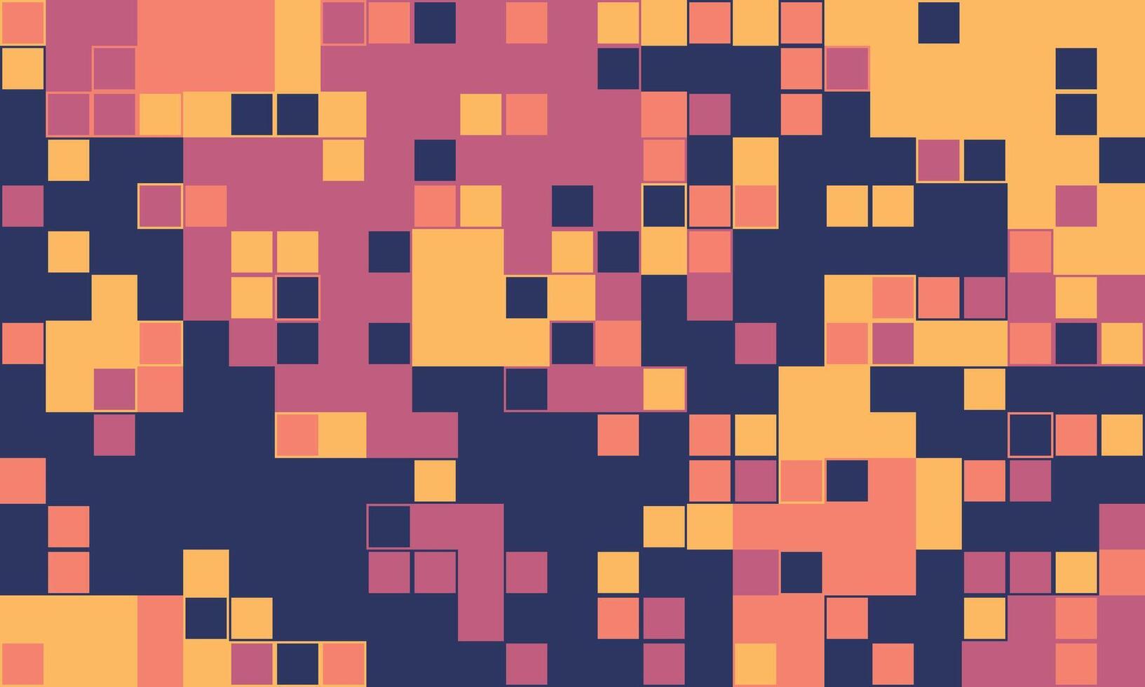 Abstract pixel art background. Warmtoned geometric mosaic pattern ideal for website banners, tech presentations, or modern design projects. vector