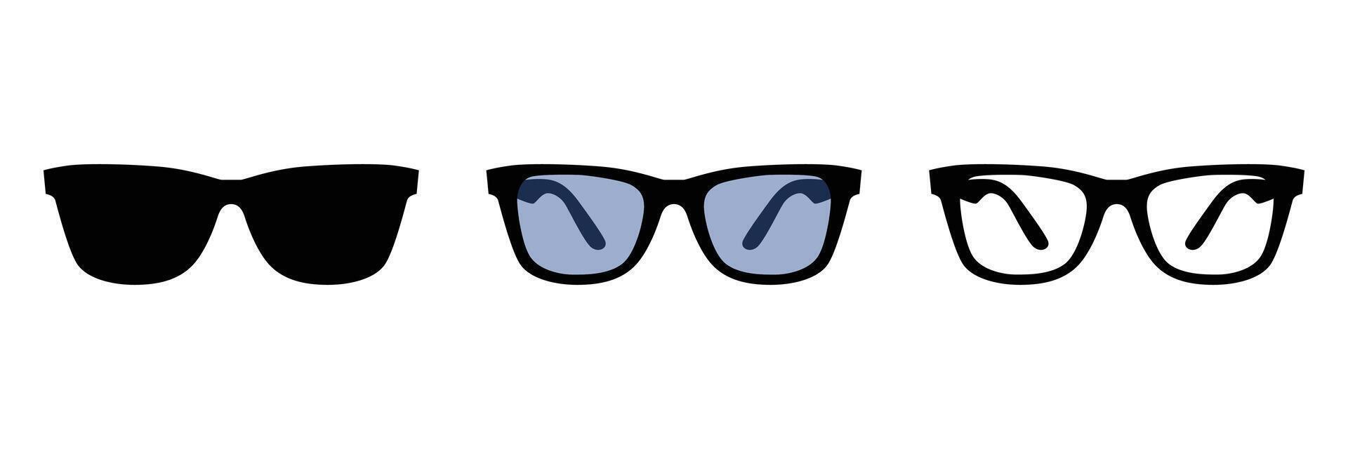 Illustration of wayfarer sunglasses type in various style vector